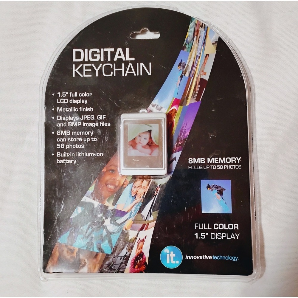 Innovative Technology Digital Photo Frame Keychain 1.5 LCD  ITKC-100SLV NIB